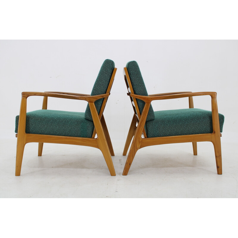 Paire de fauteuils vintage en bois de frêne pour Drevotvar, Tchécoslovaquie 1970