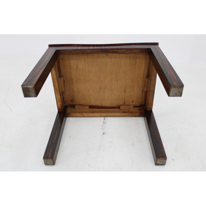 Vintage stool in beech and macassar veneer, Czechoslovakia 1930