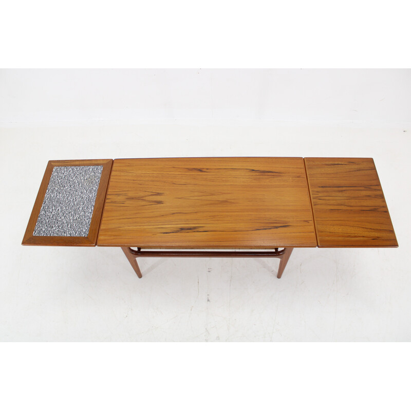 Table basse vintage extensible en teck, Danemark 1960