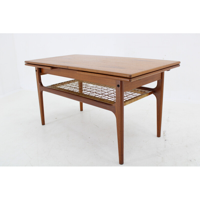 Vintage extendable teak coffee table, Denmark 1960