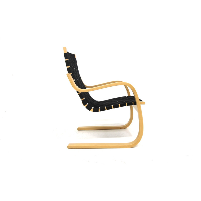 Vintage model 406 armchair in birch and fabric by Alver Alto for Artek, Finland 2000