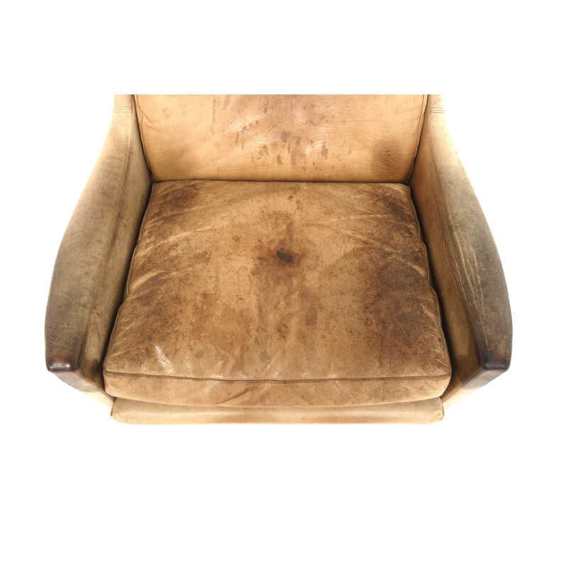 Fauteuil vintage Minerva rotatif en palissandre et cuir par Torbjørn Afdal, Suède 1960