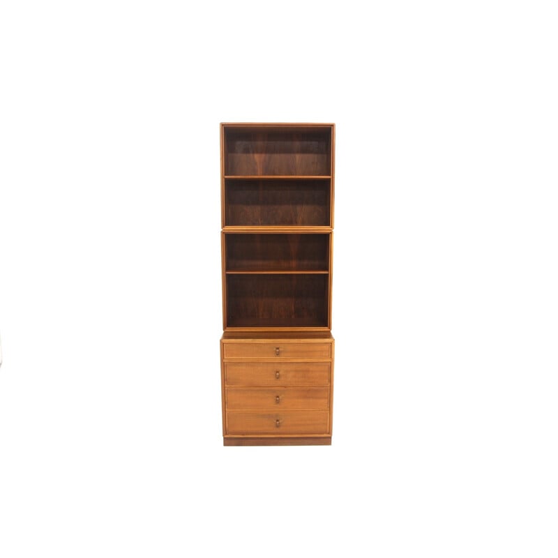 Vintage walnut bookcase by Bertil Fridhagen for Bodafors, Sweden 1960