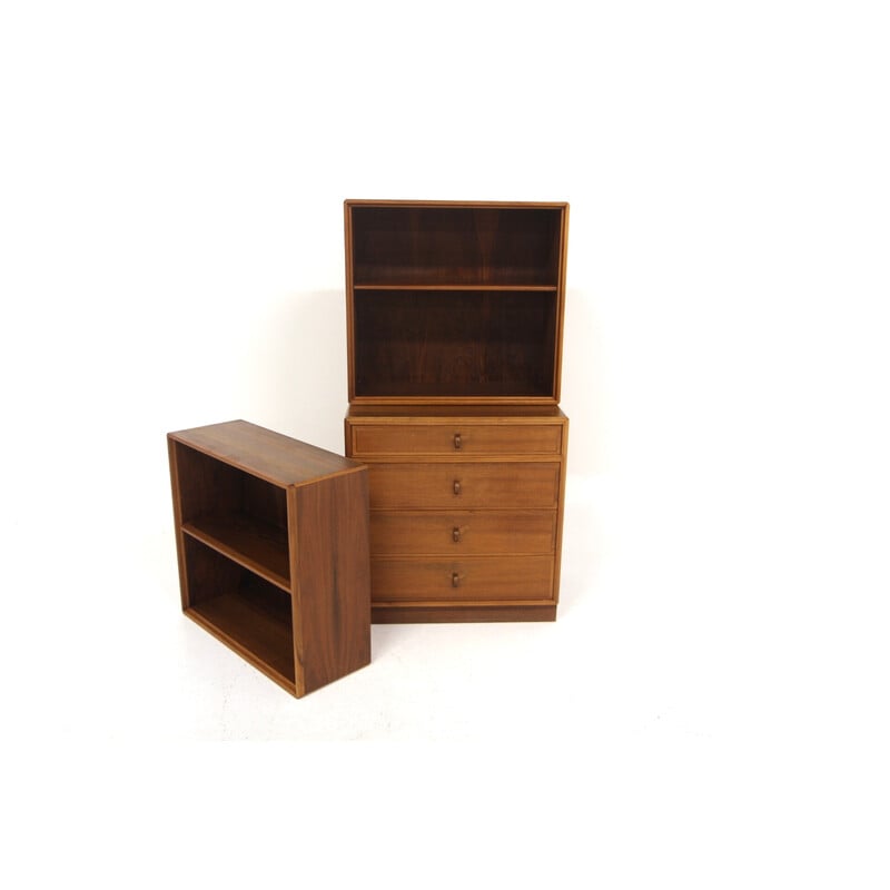 Vintage walnut bookcase by Bertil Fridhagen for Bodafors, Sweden 1960