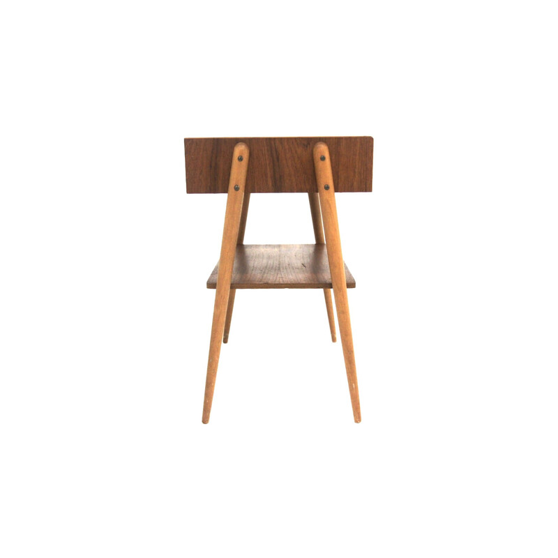 Vintage teak and beech bedside table for Ab Carlströms and Co Möbelfabrik, Sweden 1960