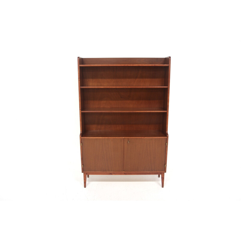 Vintage mahogany bookcase chest of drawers, Sweden 1960