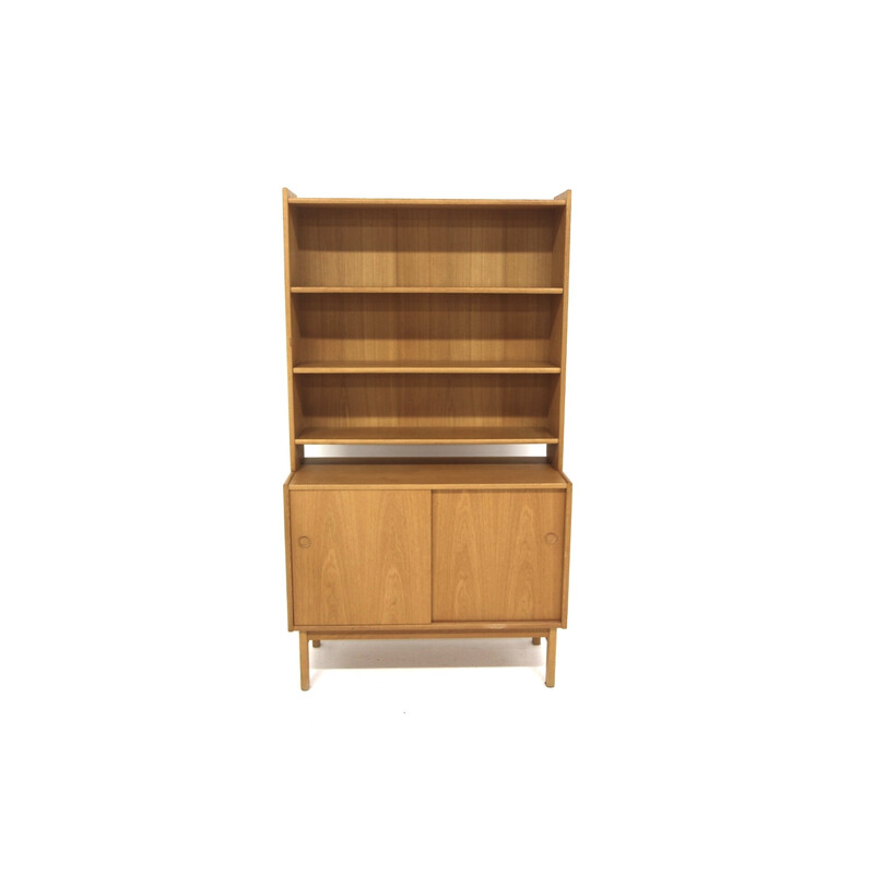 Vintage oak bookcase chest of drawers, Sweden 1960