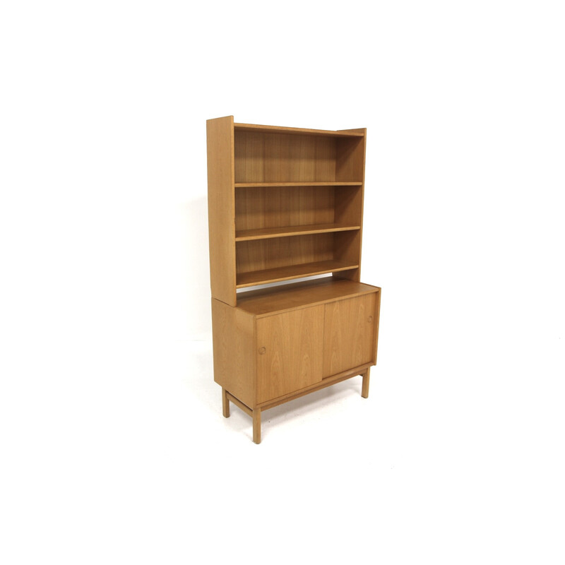 Commode-bibliothèque vintage en chêne, Suède 1960