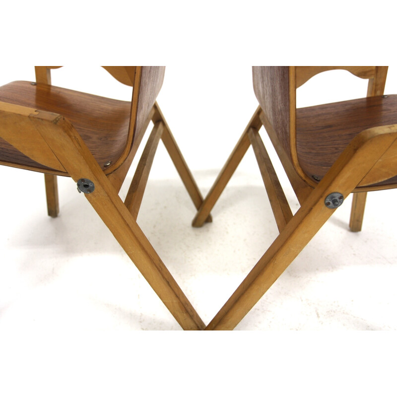 Set of 6 teak and beech chairs by Axel Larsson for Svängsta Stilmöbler, Sweden 1940