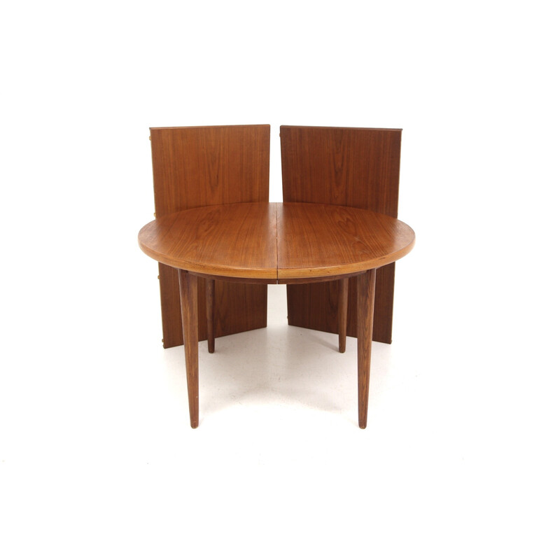 Vintage teak dining table with 2 extensions, Sweden 1960