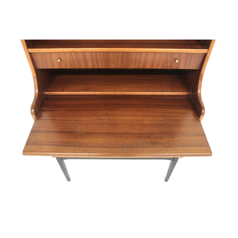 Vintage mahogany secretary desk, Sweden 1960