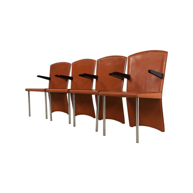 Armida cognac leather Dining Chairs by Andrea Branzi for Zanotta - 1980s