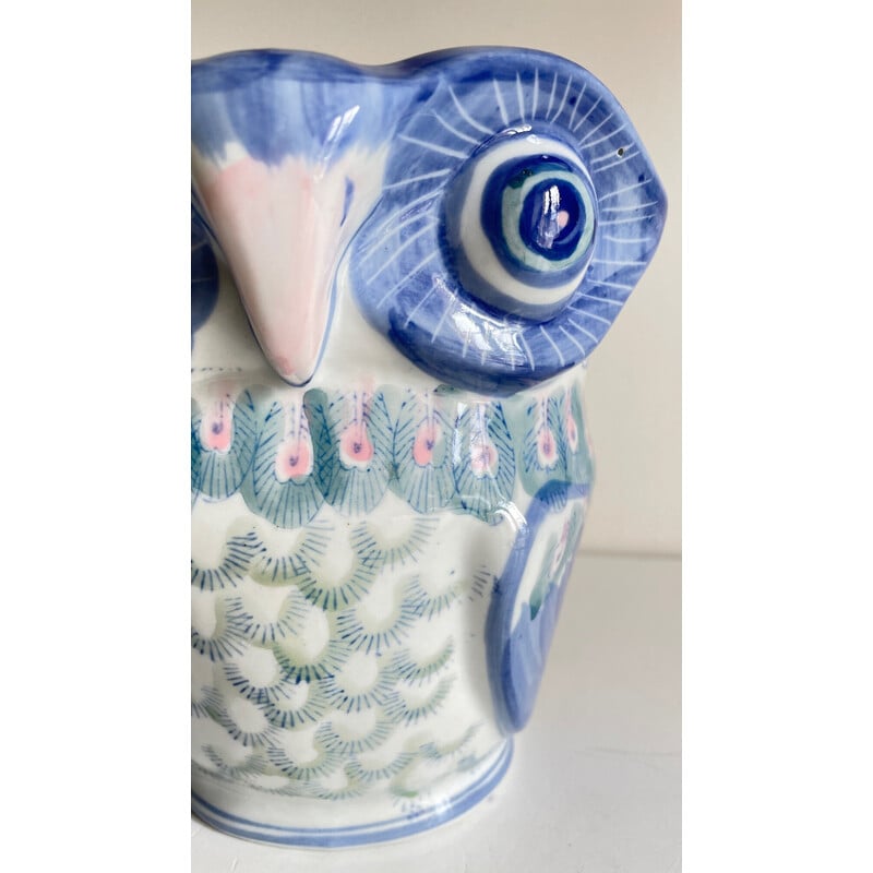 Vintage porcelain owl planter, China