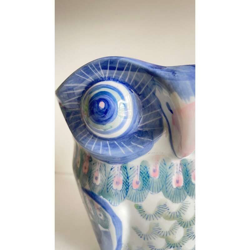 Vintage porcelain owl planter, China