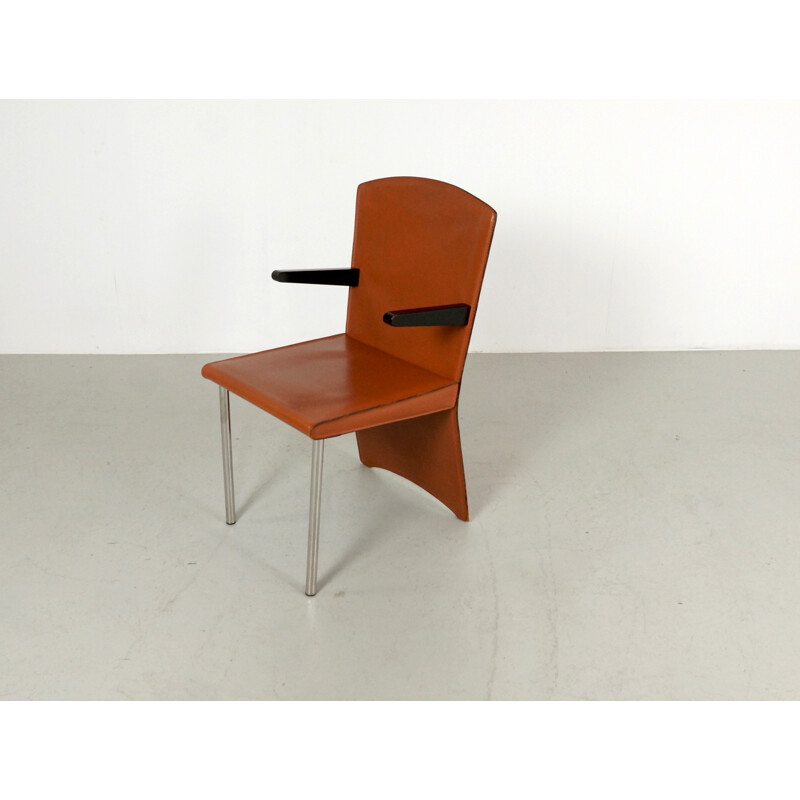 Armida cognac leather Dining Chairs by Andrea Branzi for Zanotta - 1980s