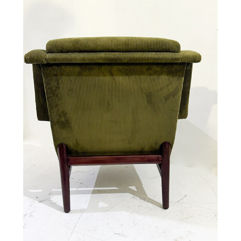 Pair of vintage green velvet armchairs, Italy 1960