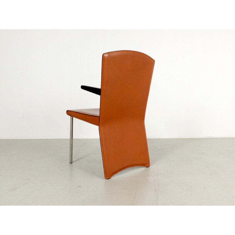 Armida cognac leather Dining Chairs by Andrea Branzi for Zanotta - 1980s