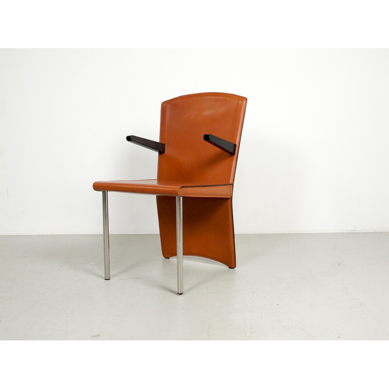 Armida cognac leather Dining Chairs by Andrea Branzi for Zanotta - 1980s