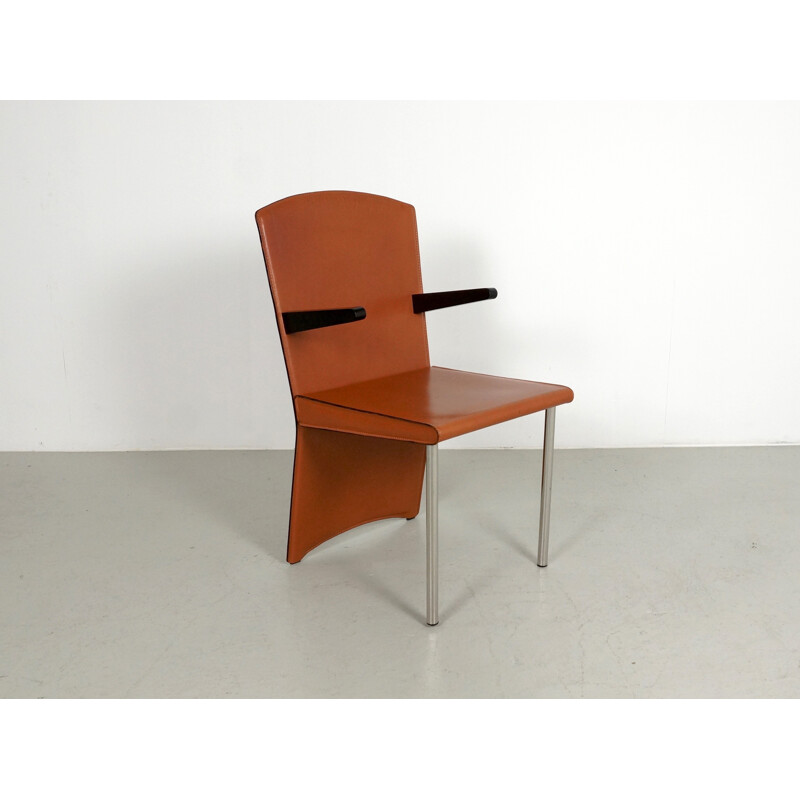 Armida cognac leather Dining Chairs by Andrea Branzi for Zanotta - 1980s