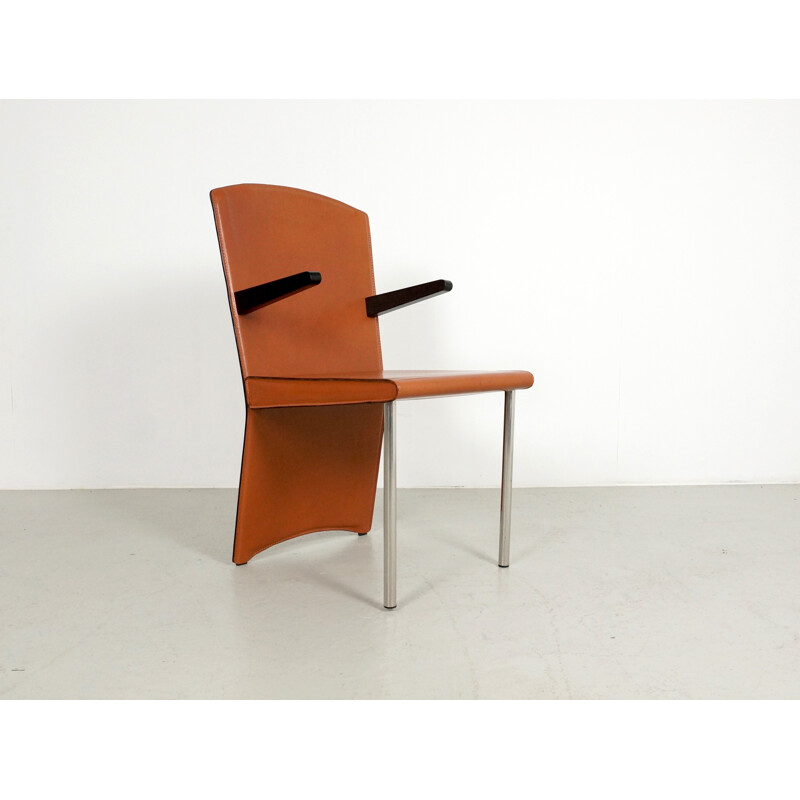 Armida cognac leather Dining Chairs by Andrea Branzi for Zanotta - 1980s