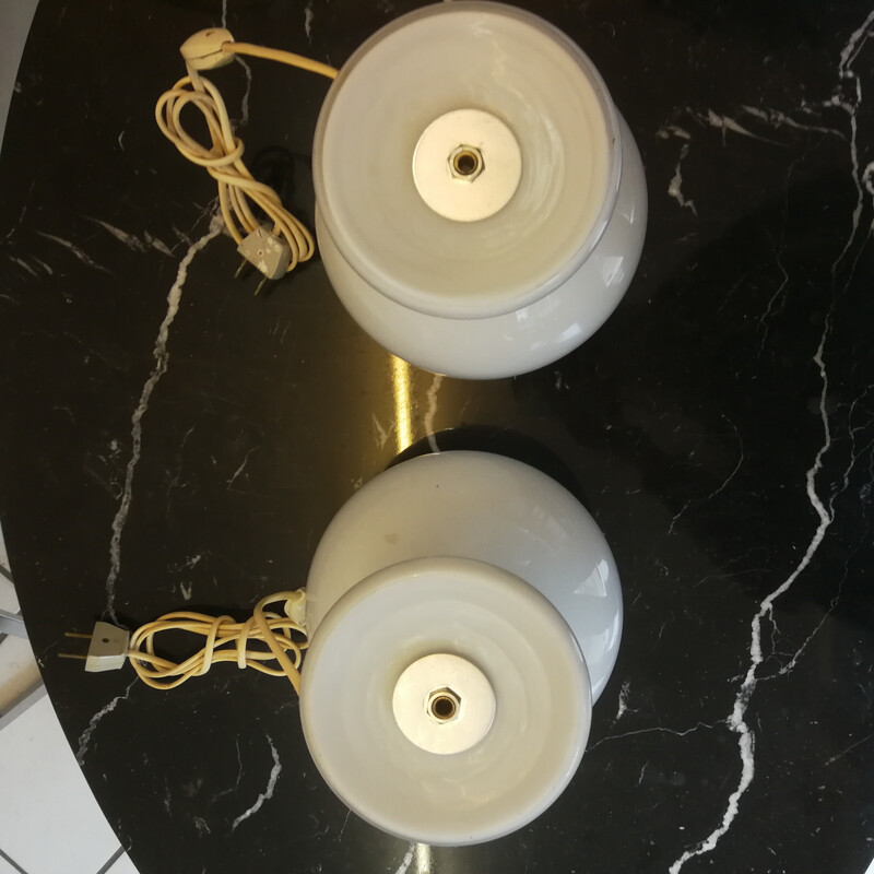 Coppia di lampade da comodino vintage in vetro di Murano, Italia