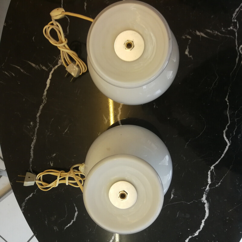 Pair of vintage Murano glass bedside lamps, Italy