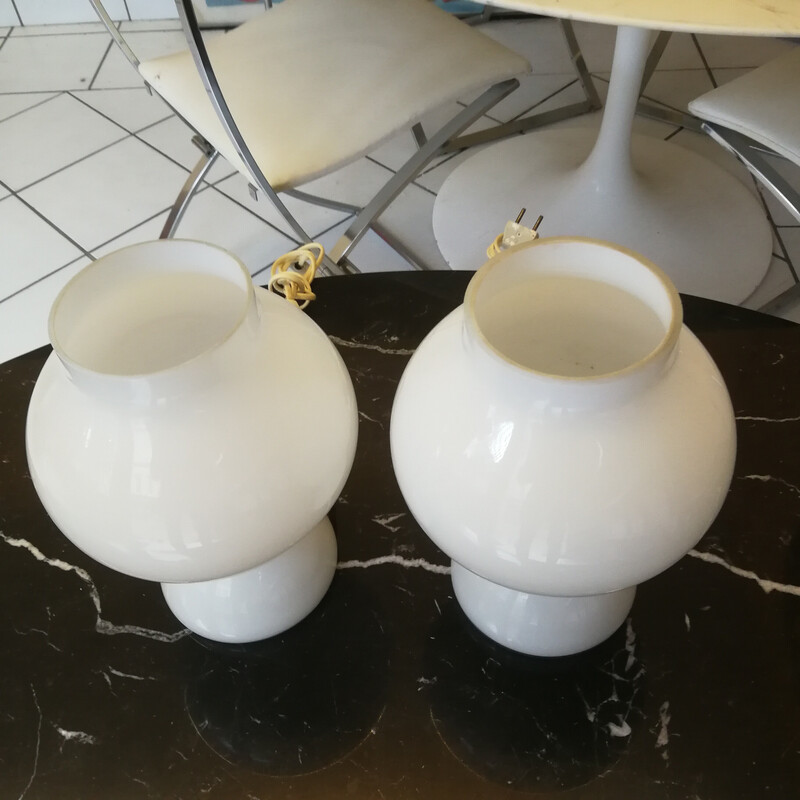 Pair of vintage Murano glass bedside lamps, Italy