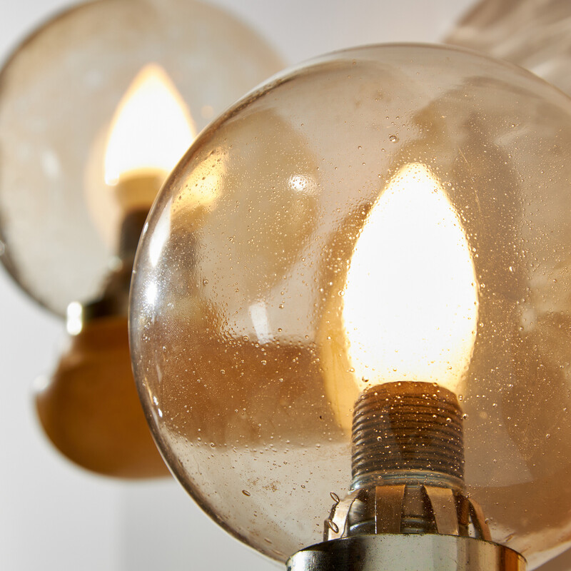 Paar Wandlampen aus Keramik mit Glasschirmen für Orion, 1970