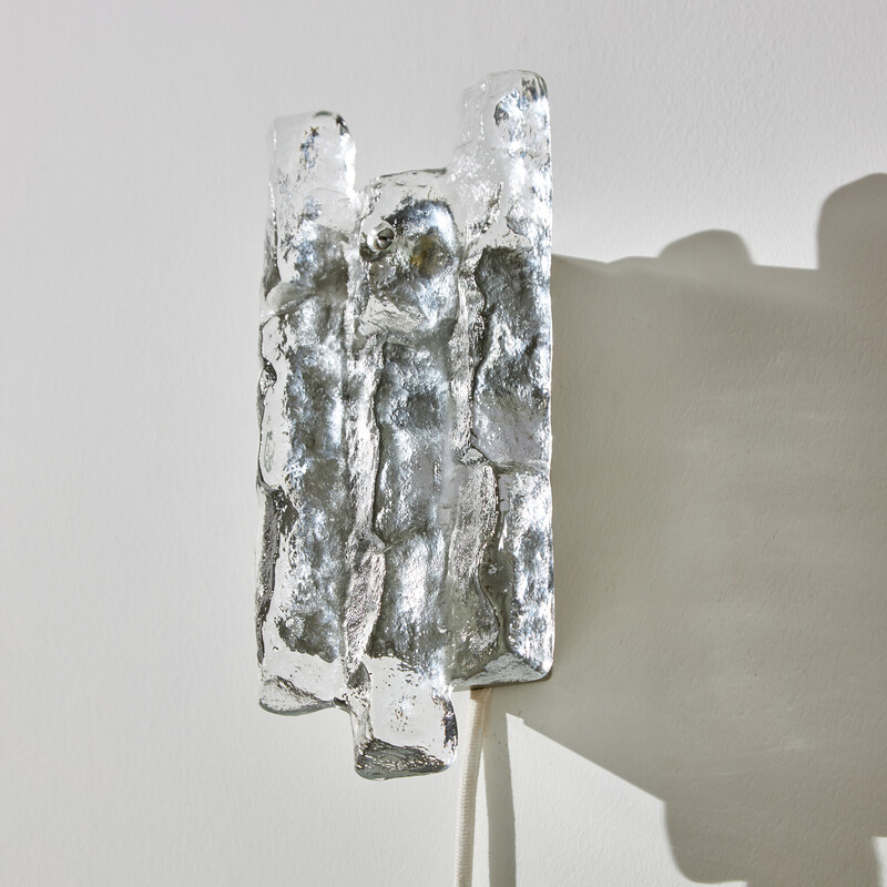Aplique vintage de cristal de hielo y metal de Julius Theodore Kalmar, 1960