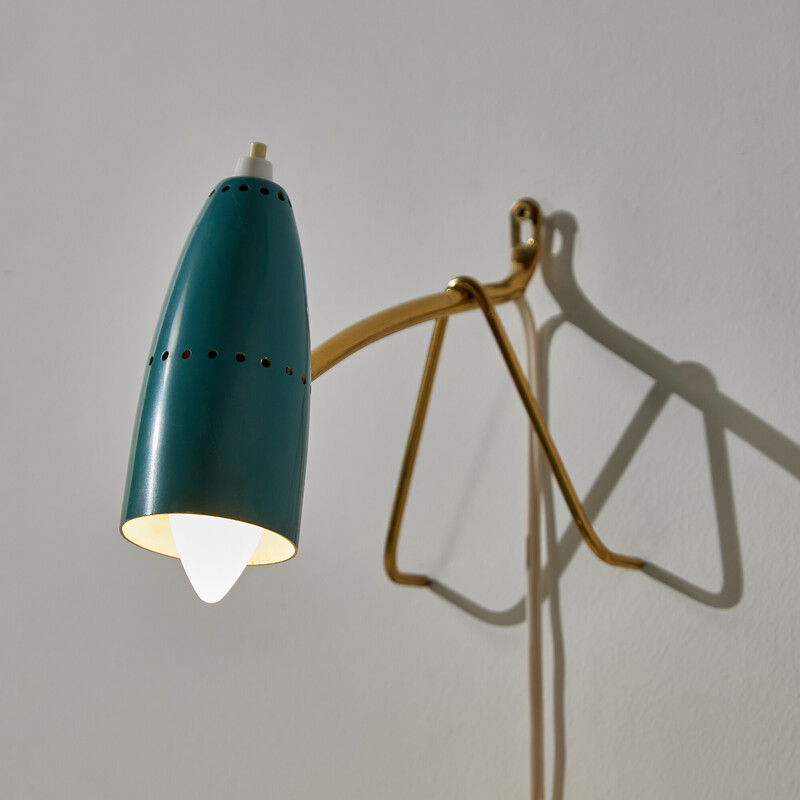 Lampe vintage en laiton et métal par Rupert Nikoll, Autriche 1950