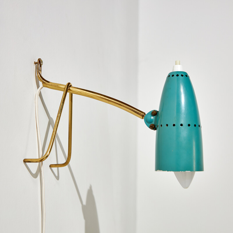 Vintage brass and metal lamp by Rupert Nikoll, Austria 1950