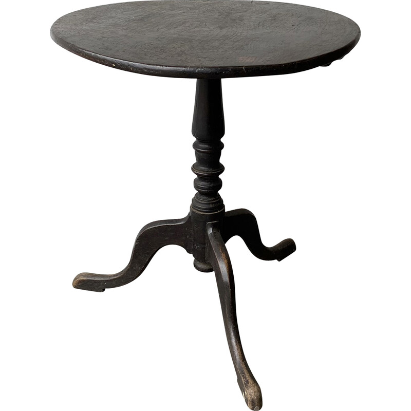 Vintage oak side table with tilting top