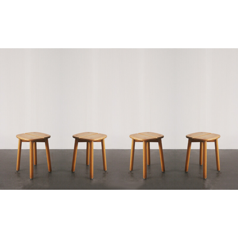 Set of 4 "Coffee bean" model stools by Pierre Gautier Delaye - 1960s