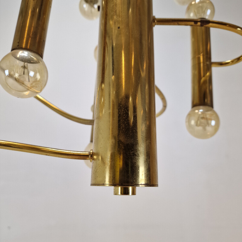 Vintage brass chandeliers by Gaetano Sciolari, Italy 1970