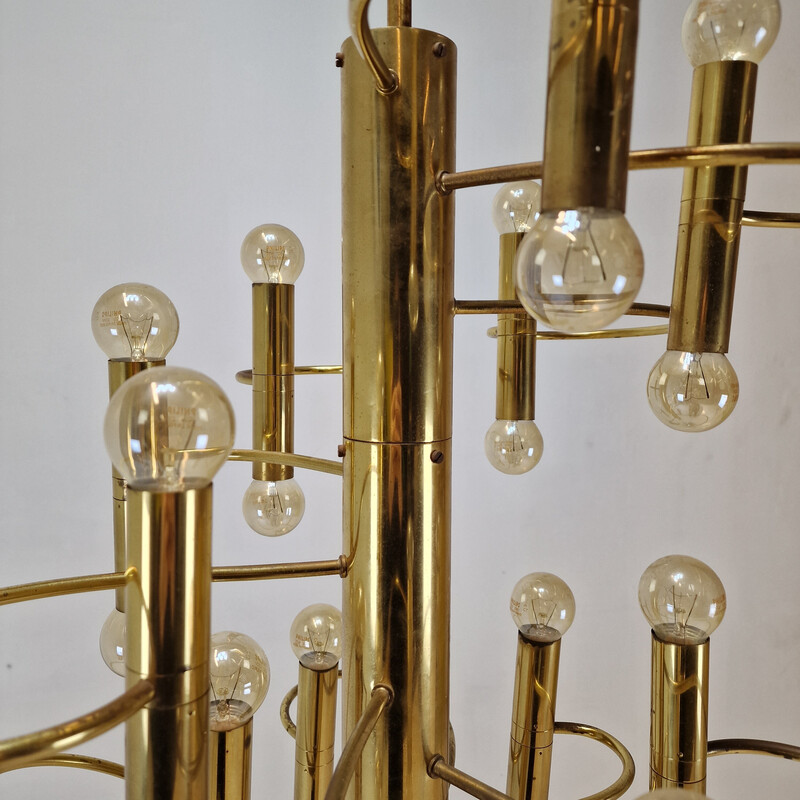Vintage brass chandeliers by Gaetano Sciolari, Italy 1970