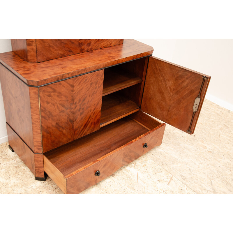 Vintage Art Deco sideboard in solid wood and walnut veneer, Czechoslovakia 1930