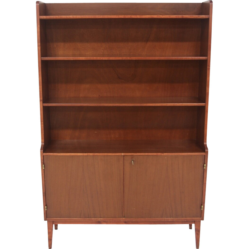 Vintage mahogany bookcase chest of drawers, Sweden 1960