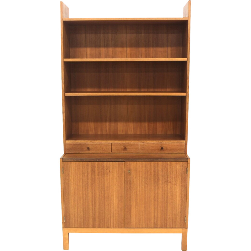 Vintage teak bookcase chest of drawers, Sweden 1960