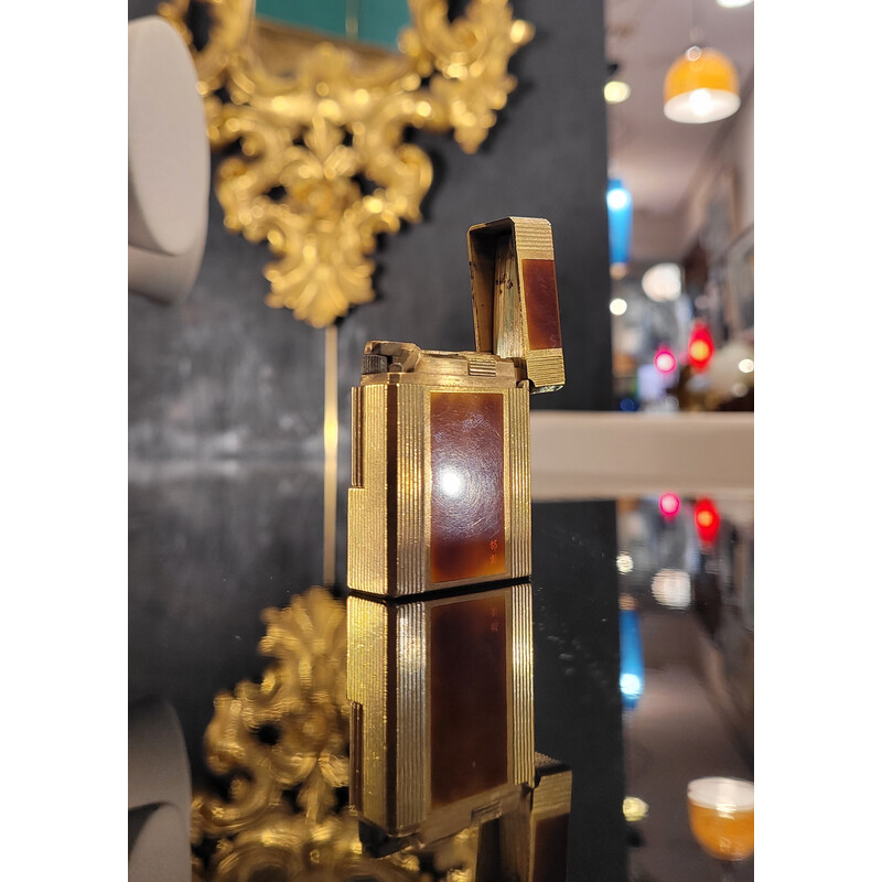 Isqueiro vintage de luxo revestido a ouro amarelo para La Maison S.t. Dupont