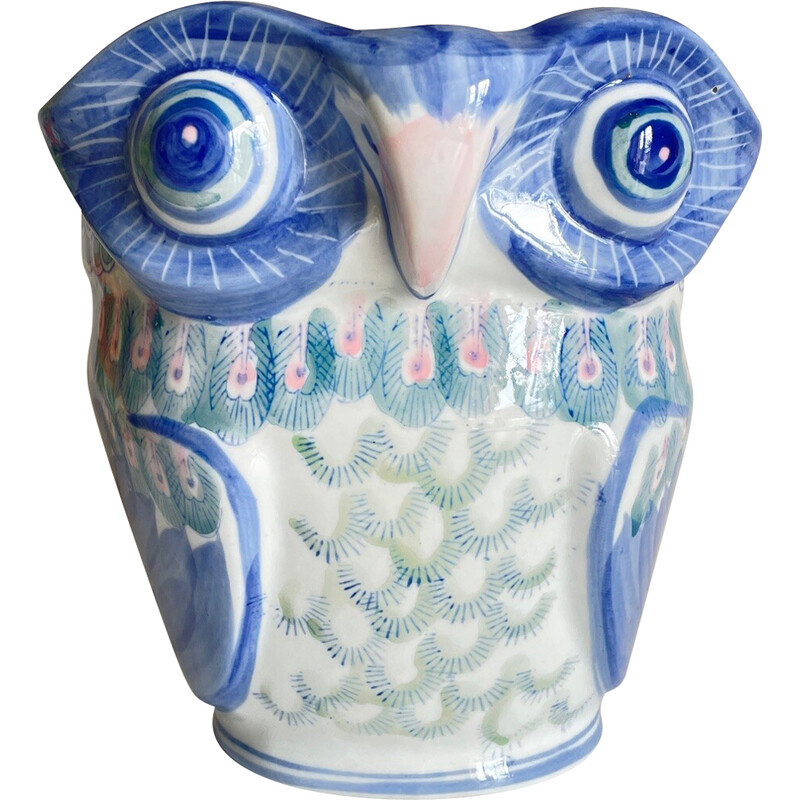 Cache-pot vintage en forme de chouette en porcelaine, Chine