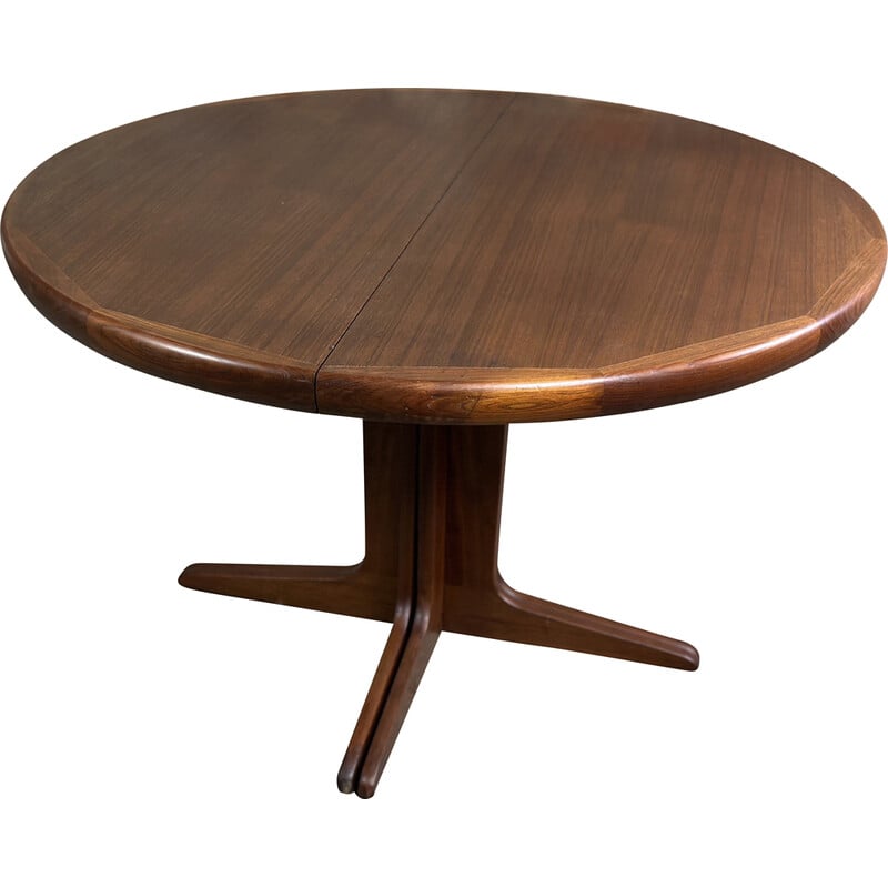 Vintage round teak table with extensions for VV Möbler, Denmark 1960