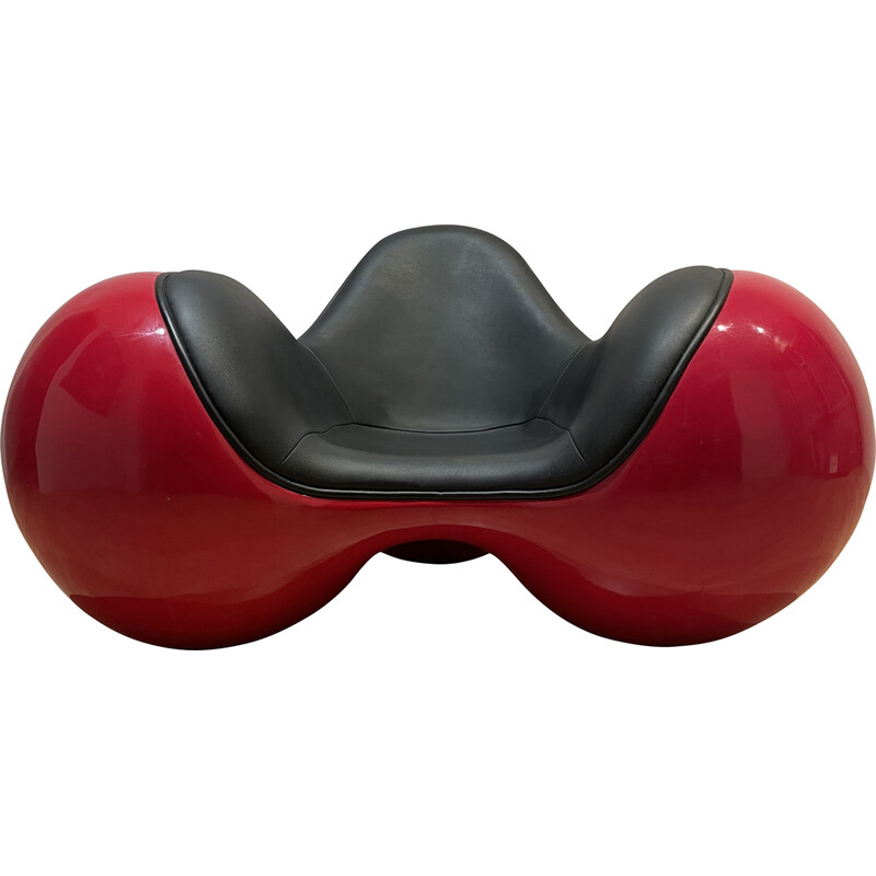 Vintage "Tomato Chair" armchair in fiberglass and faux leather by Eero Aarnio, 1970
