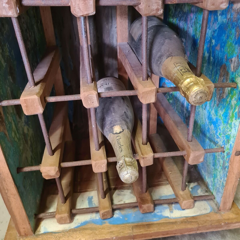 Vintage boat wine cellar in recycled teak wood, Indonesia