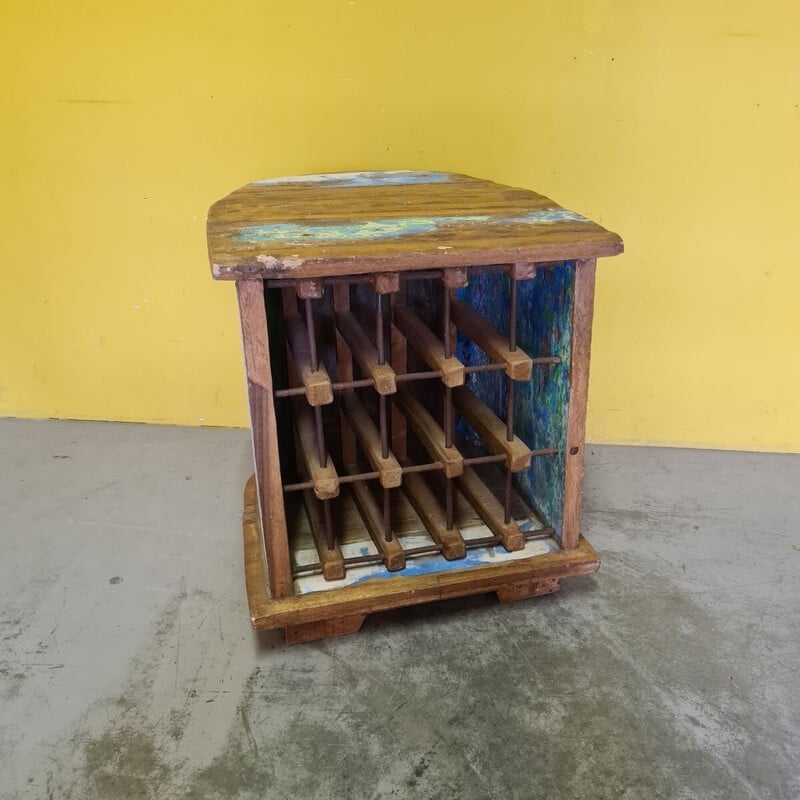 Vintage boat wine cellar in recycled teak wood, Indonesia