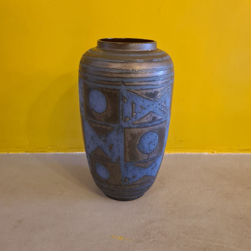 Vase vintage Fat Lava Ankara en céramique de faïence pour Carstens Tönnieshof, Allemagne 1960