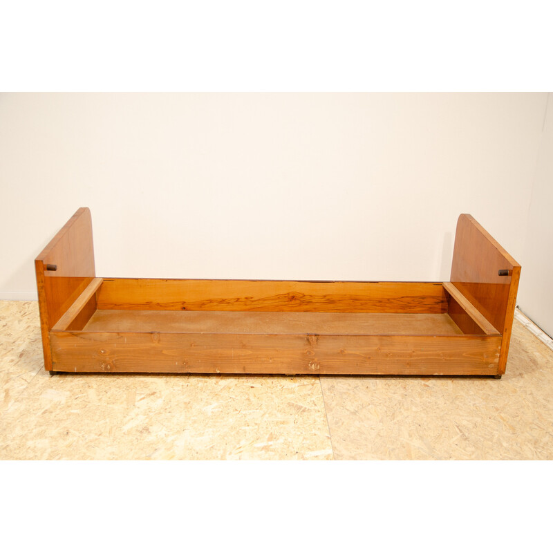 Vintage sofa bed in wood and walnut veneer for Up Závody, Czechoslovakia 1950