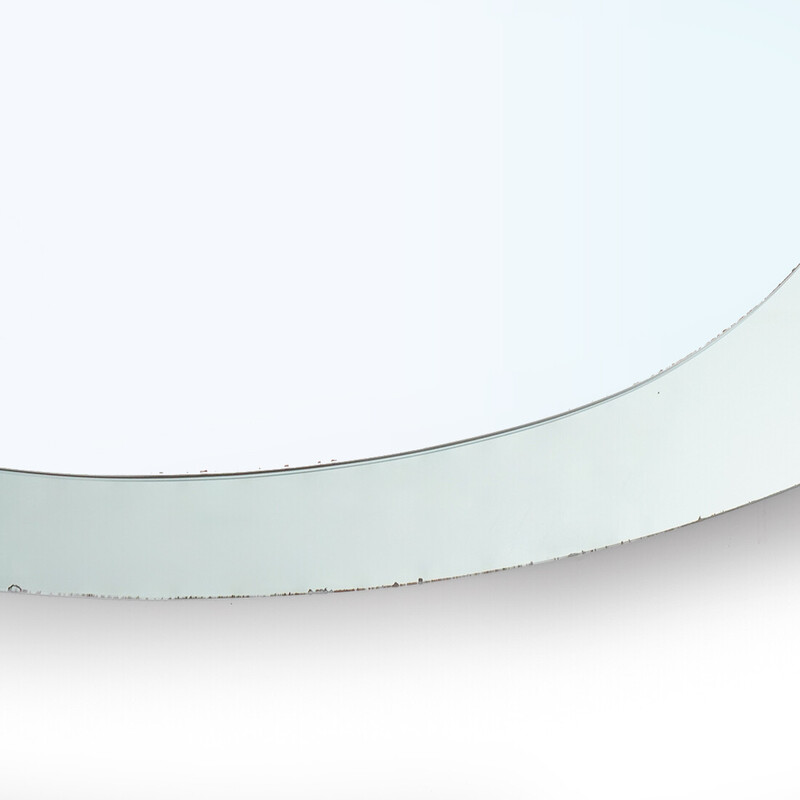 Vintage light blue mirror with glass frame, 1970