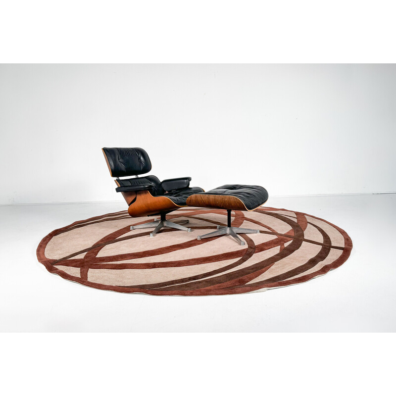 Tapis vintage abstrait rond, 1970