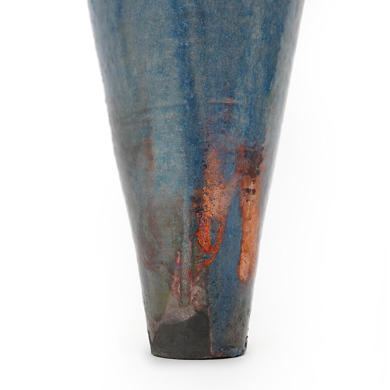 Vintage conical glazed ceramic vase, 1970