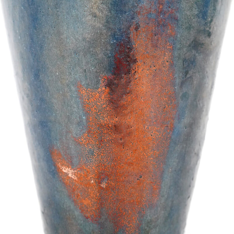 Vintage conical glazed ceramic vase, 1970